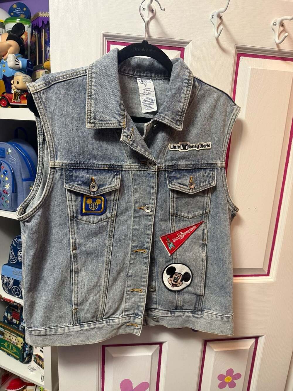 Walt Disney World Vault Collection Mickey Denim Vest Size M Blue